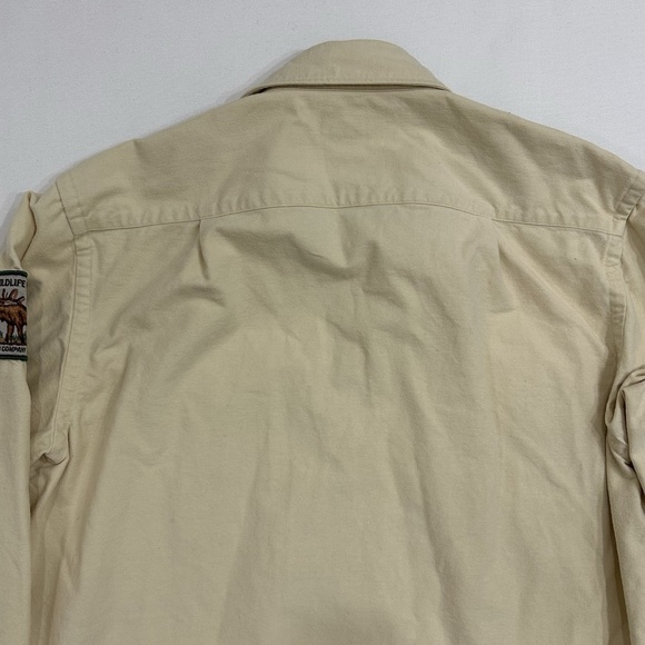 Vintage Ralph Lauren Polo Jeans Company U.S. WILDLIFE PRESERVE Tan Shirt US XL - Picture 15 of 16